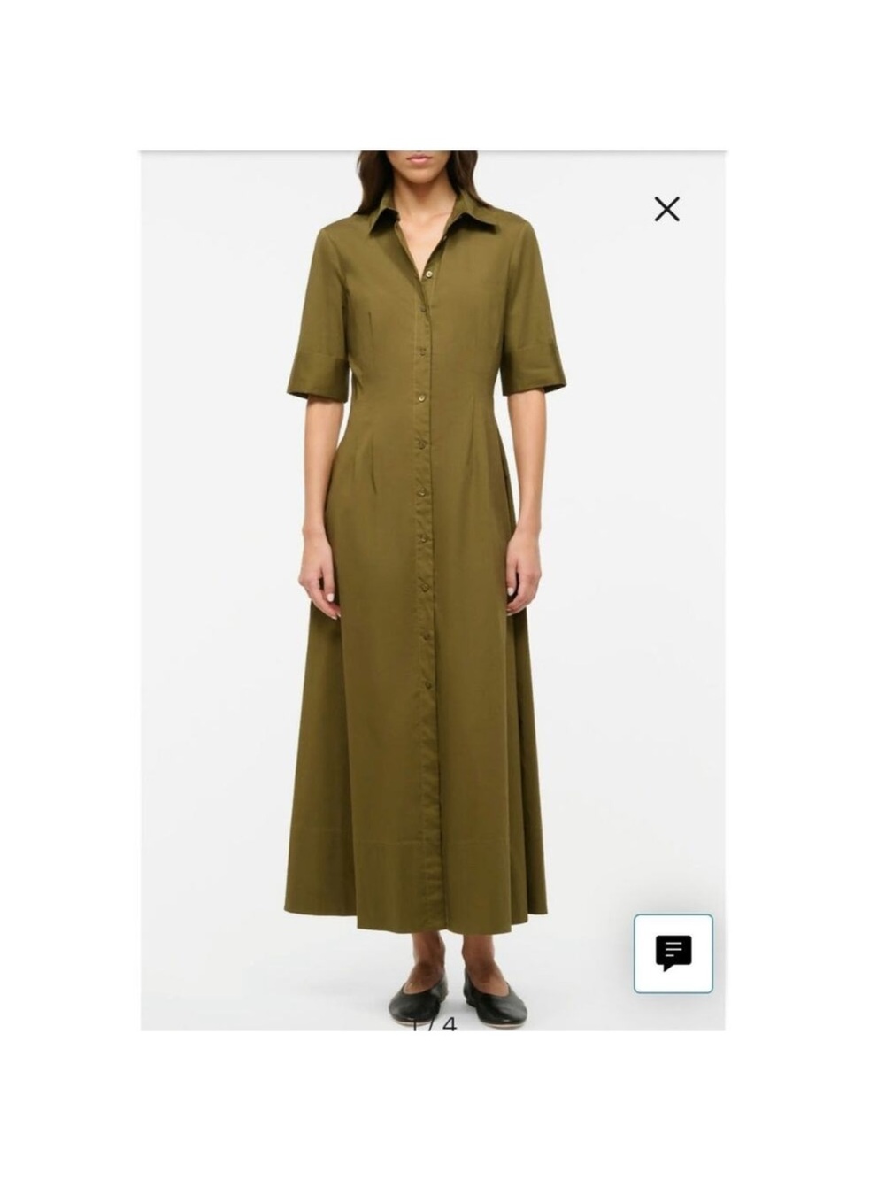 Staud Joan Maxi Shirt Green Dress Size: 12 EUC